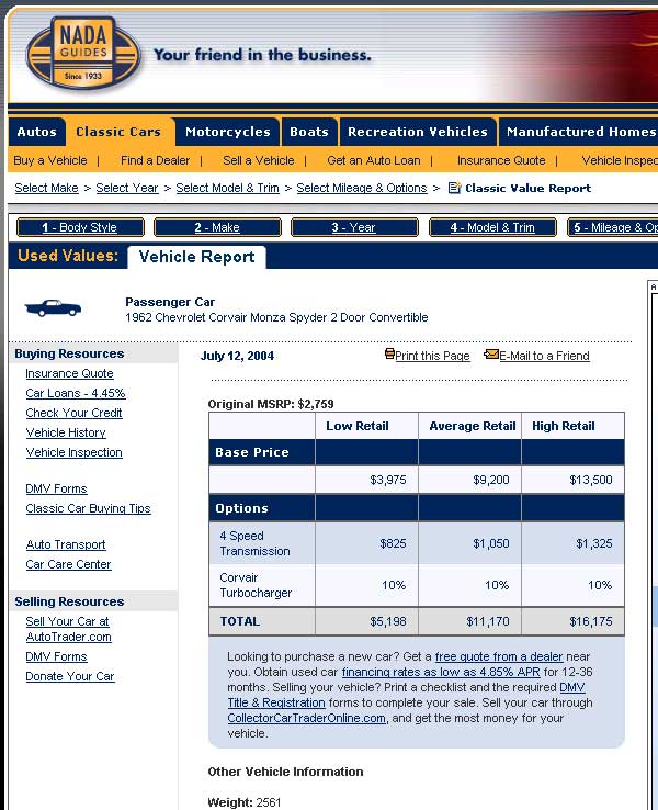 nada pricing